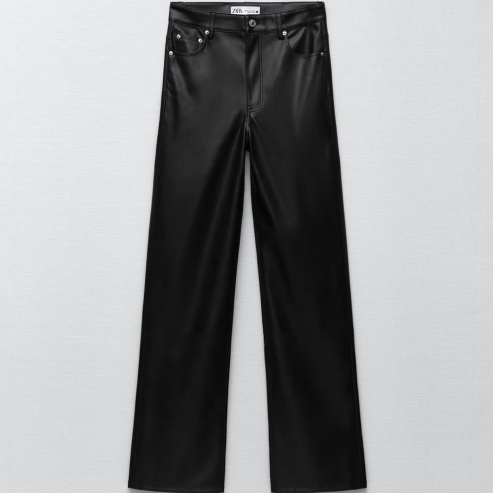 NWT Zara Full Length Faux Leather The 90’s Pants